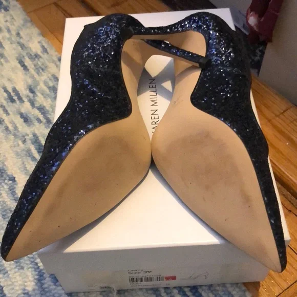 Karen Millen Cotton Glitter Court shoe size 39/8.5 - Picture 4 of 6